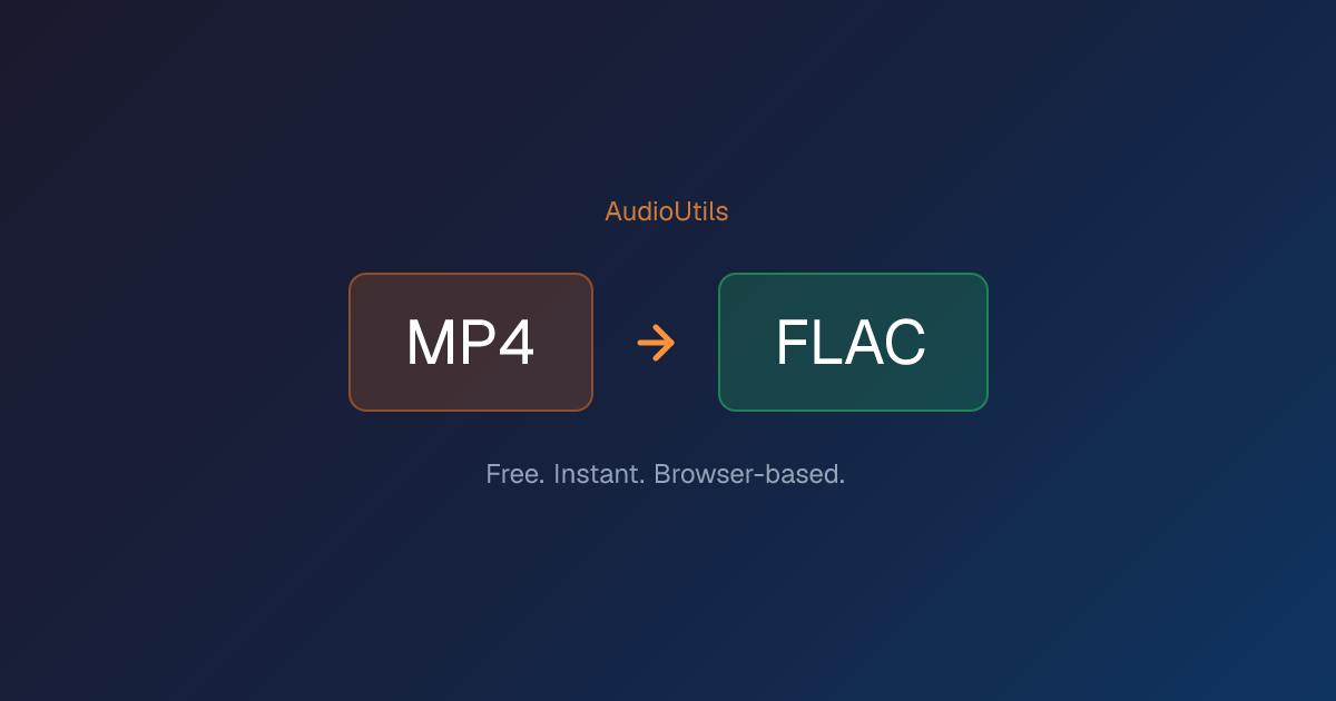 MP4 to FLAC Converter — Extract Lossless Audio Free | AudioUtils