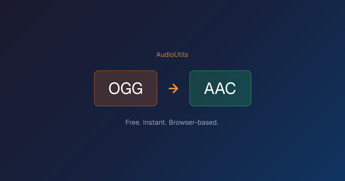 OGG to AAC Converter — Free, Online, No Upload | AudioUtils