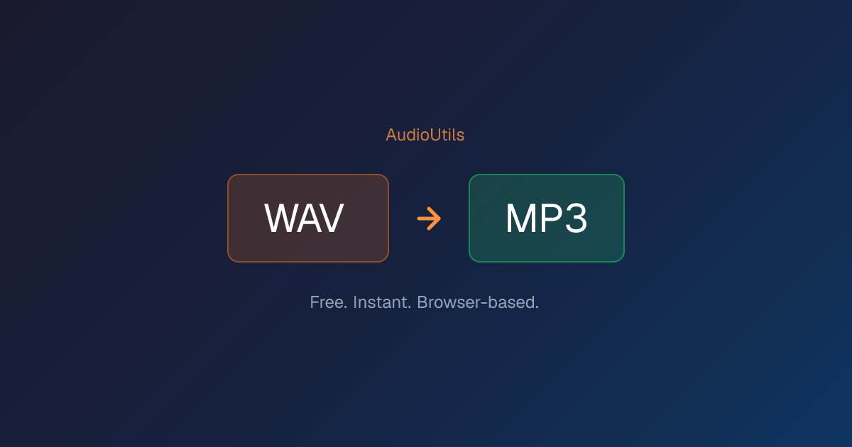 WAV to MP3 Converter — Free, Online, No Upload | AudioUtils